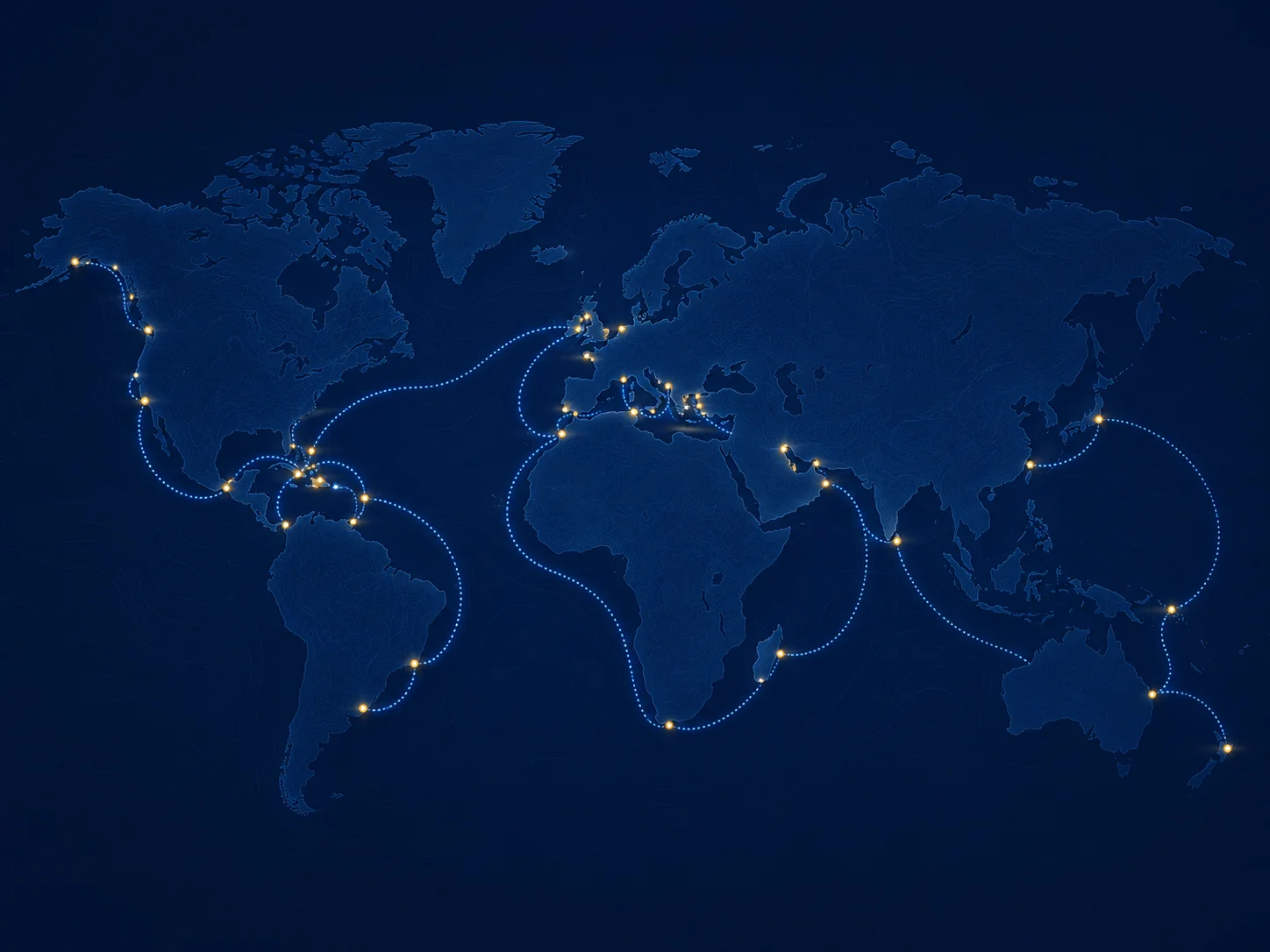 Map of the world's major cruise regions served by CruiseControl